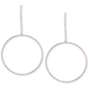 Touch of Silver Crystal Gypsy Hoop Earrings in Silver-Plate